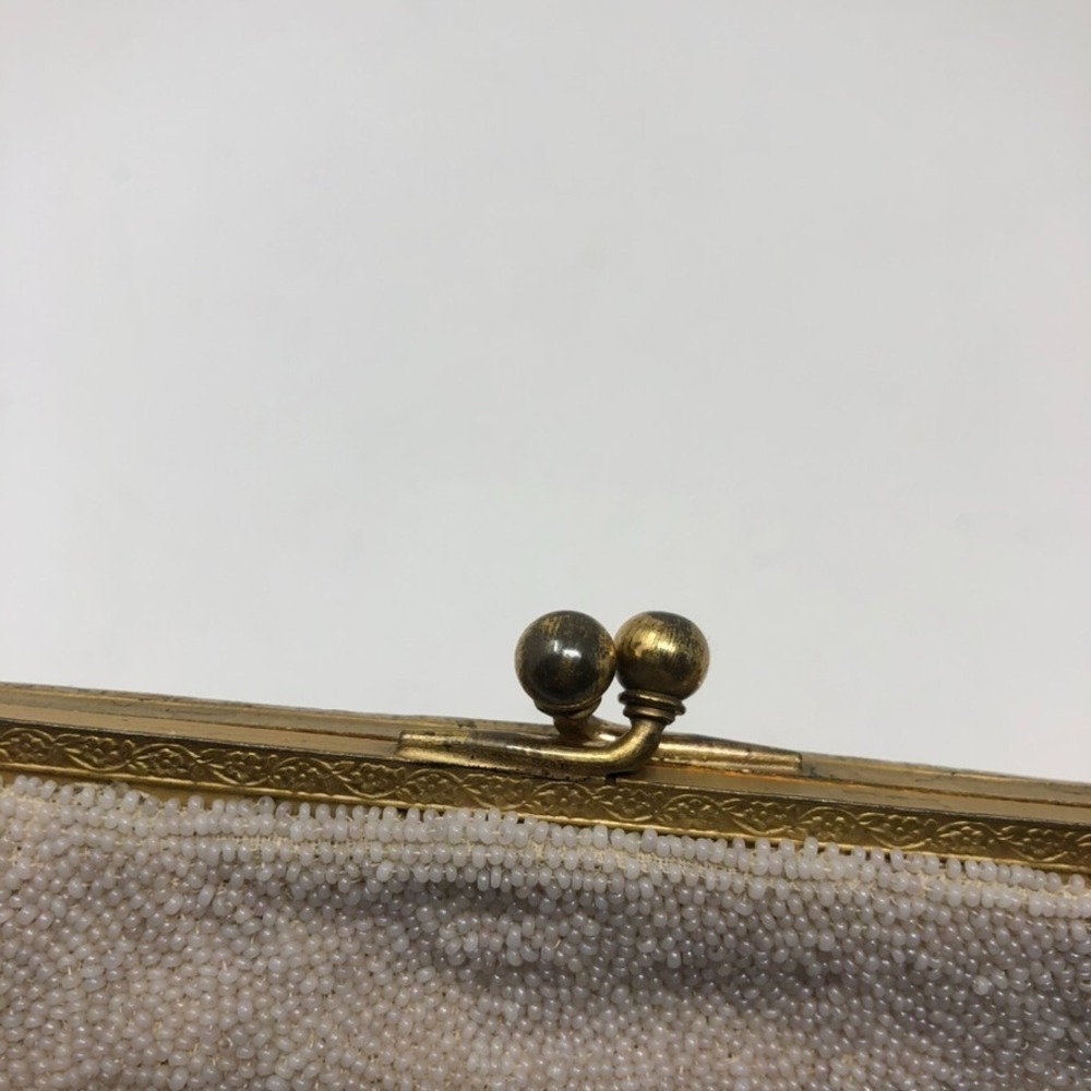 Vintage Beaded Clutch Handbag Mirror Set Small Floral Dainty Feminine Coquette - Picture 5 of 13